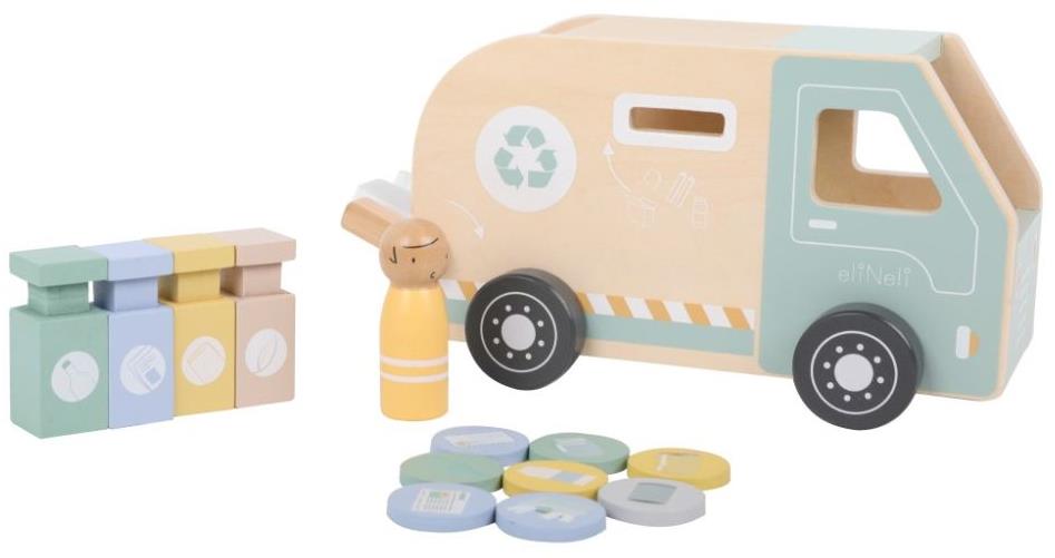 eliNeli Drevené smetiarske auto pre deti