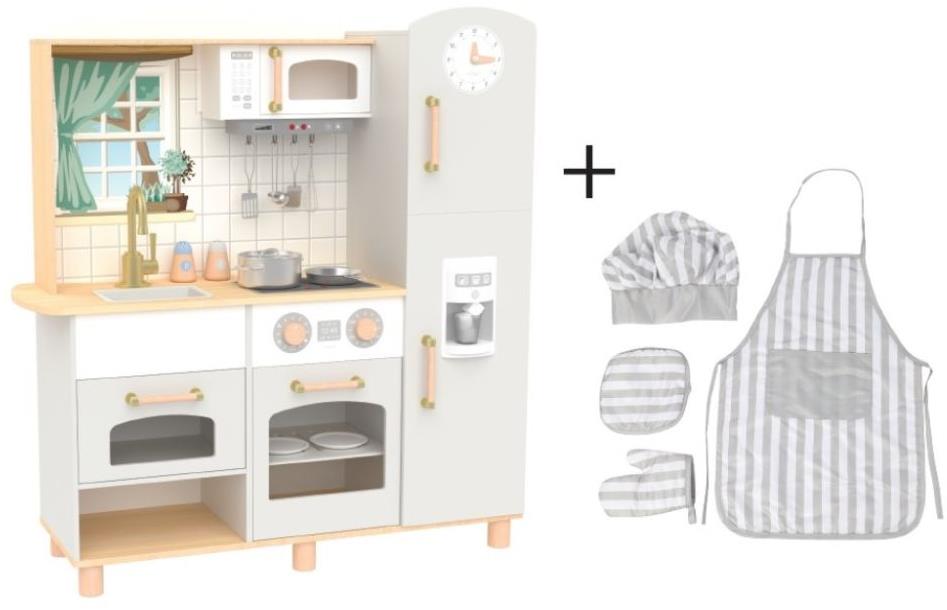 eliNeli Detská drevená kuchynka Premium s rozšíreným príslušenstvom