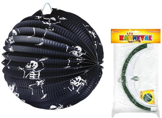 Lampión halloween okrúhly – kostlivci, 25 cm
