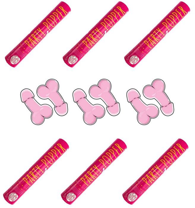 FOLAT Sada konfety 28 cm penis, rozlúčka so slobodou, 6 ks