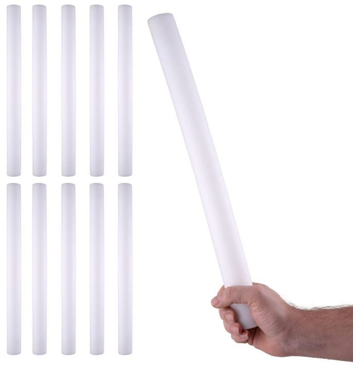 FUNNYFASHION Párty led pěnová tyč se světlem, růžová, 47 cm, 10 ks