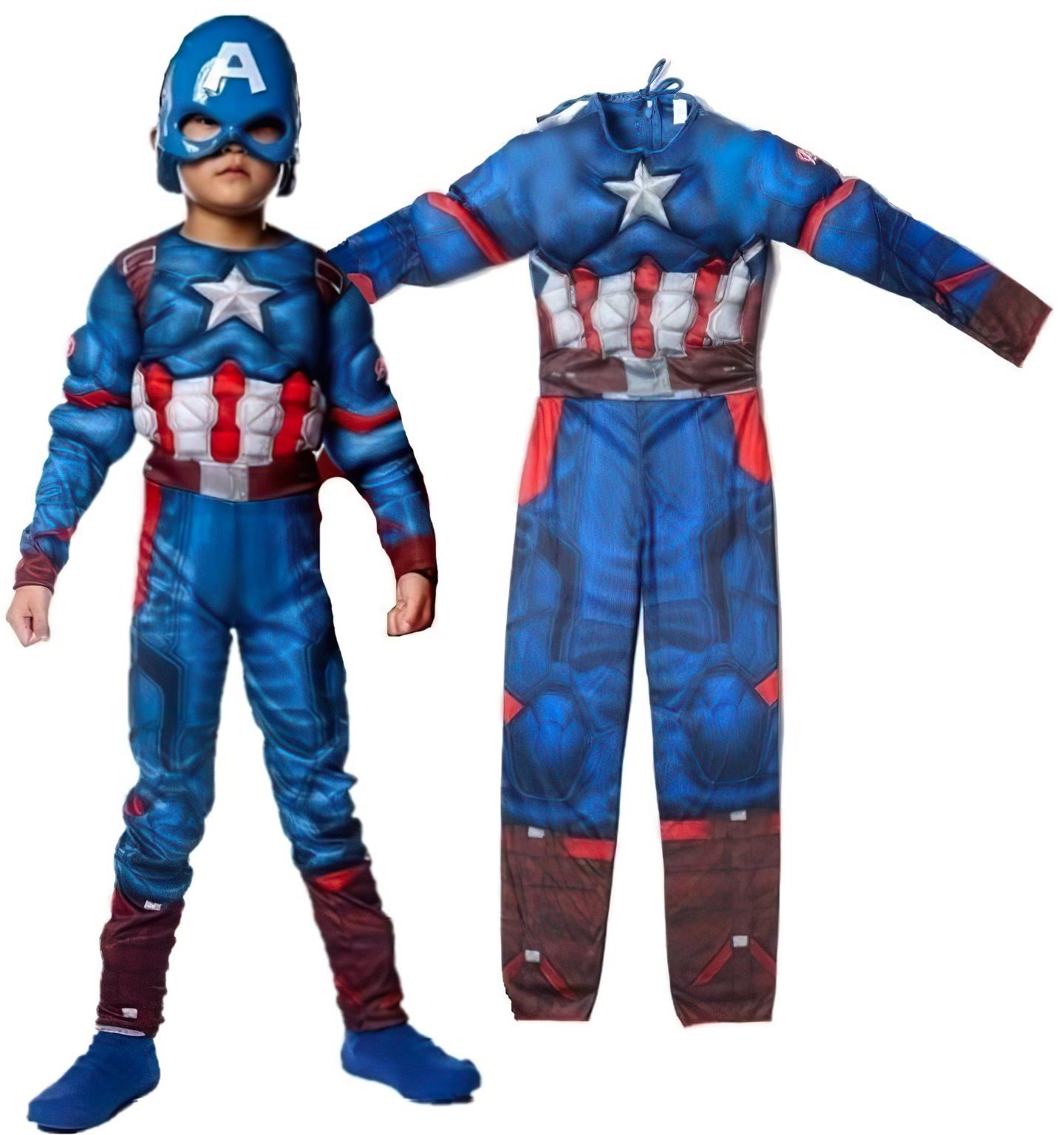 FunCo Detský kostým Svalnatý Kapitán Amerika 110 – 122 M