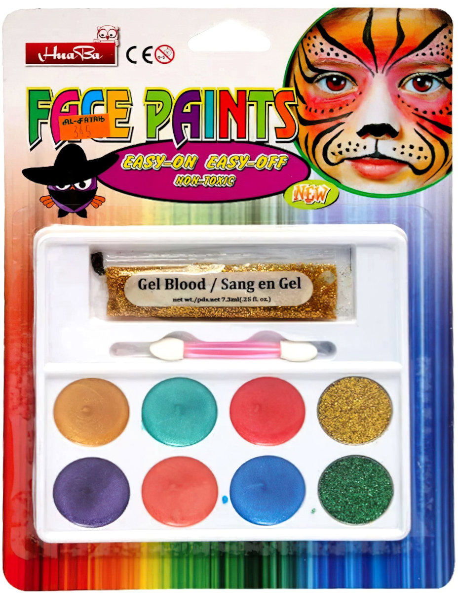 FunCo Detská sada farieb na tvár a telo Metalic, 10 ks