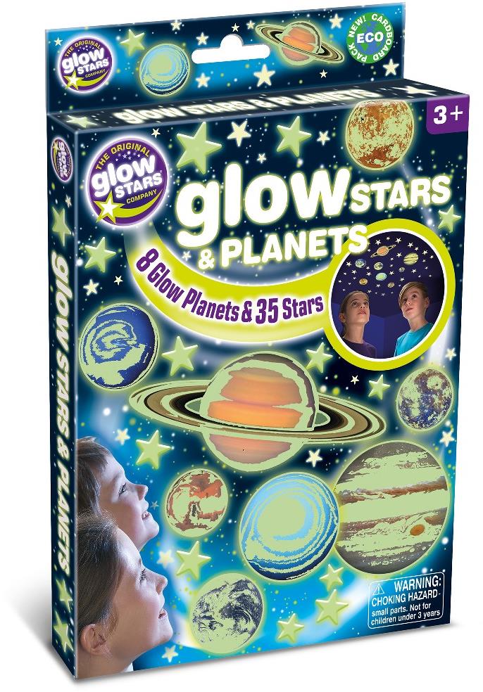 GlowStars Svetielkujúca dekorácia na stenu – Planéty a hviezdy
