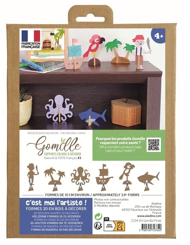 Gomille Dřevěná hrací sada figurek k dotvoření Piráti