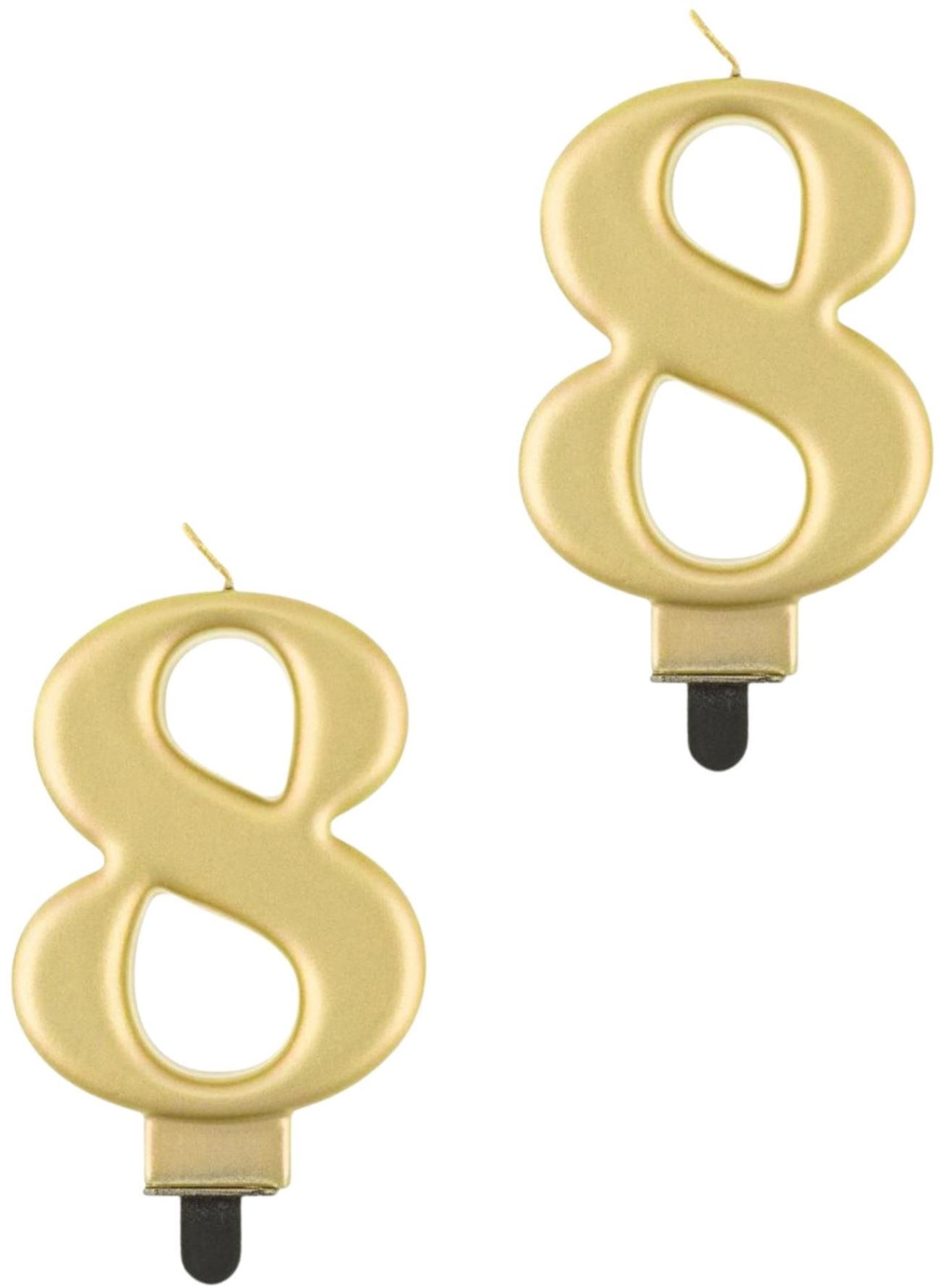 Godan Narodeninová sviečka na tortu – 8 – metalická zlatá – 8 cm – 2 ks