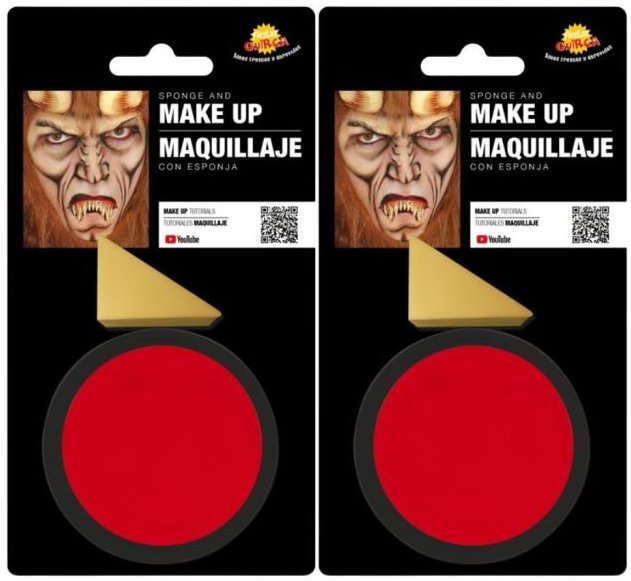 Guirca Červený Make-Up s Hubkou – Halloween – 18 g