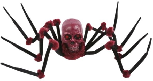 Guirca Dekorácia na Halloween – Pavúk s lebkou, pohyblivý, so zvukom a svetlom
