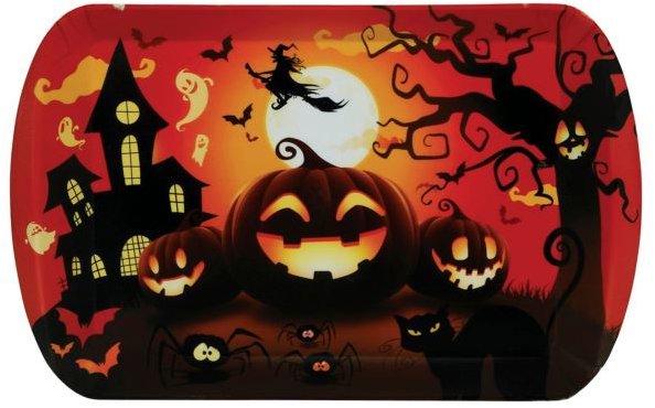 Guirca Plastový tác strašidelná dýně halloween 39 × 24 cm