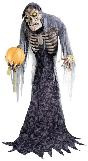 FUNNYFASHION Halloween obria pohyblivá kostra, duch, 210 cm