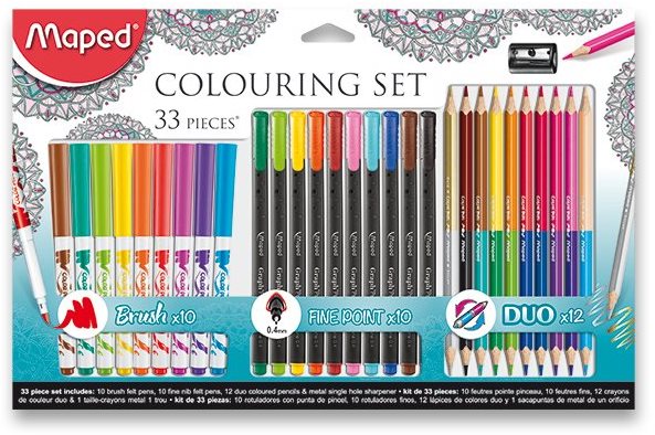 Maped Colouring, súprava pasteliek, fixiek a lineárov, 33 ks