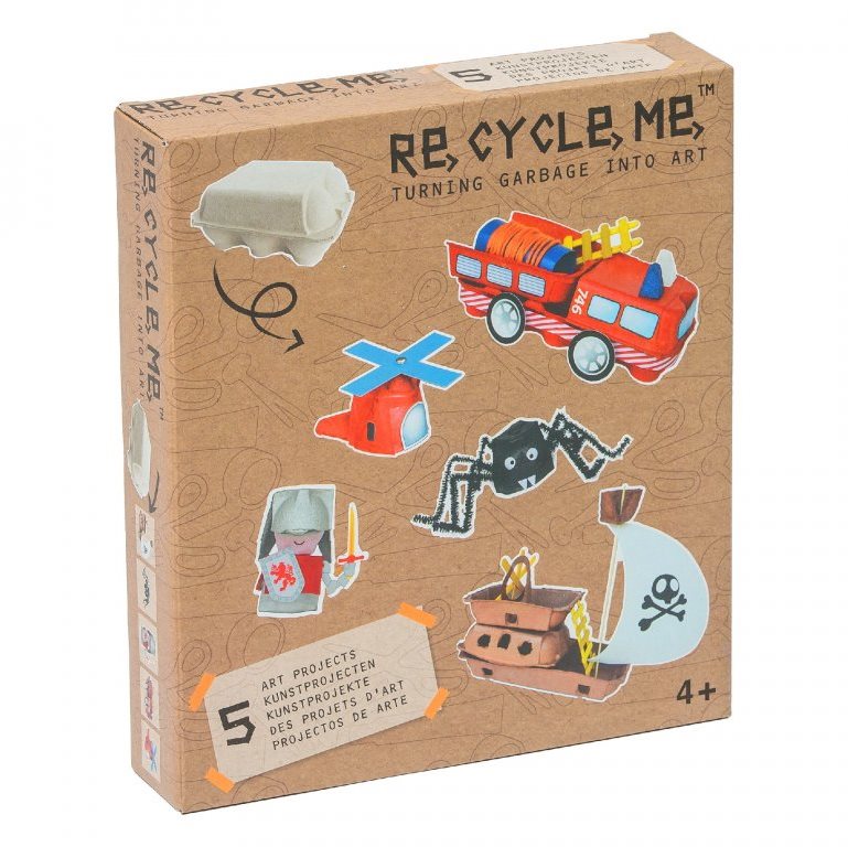 Set Re-cycle me pre chlapcov – stojan na vajíčka