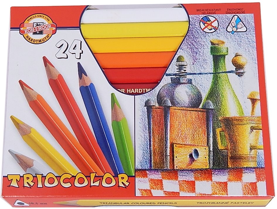 Koh-i-noor TRIOCOLOR JUMBO 3154/24 – trojhranné pastelky – 24 ks