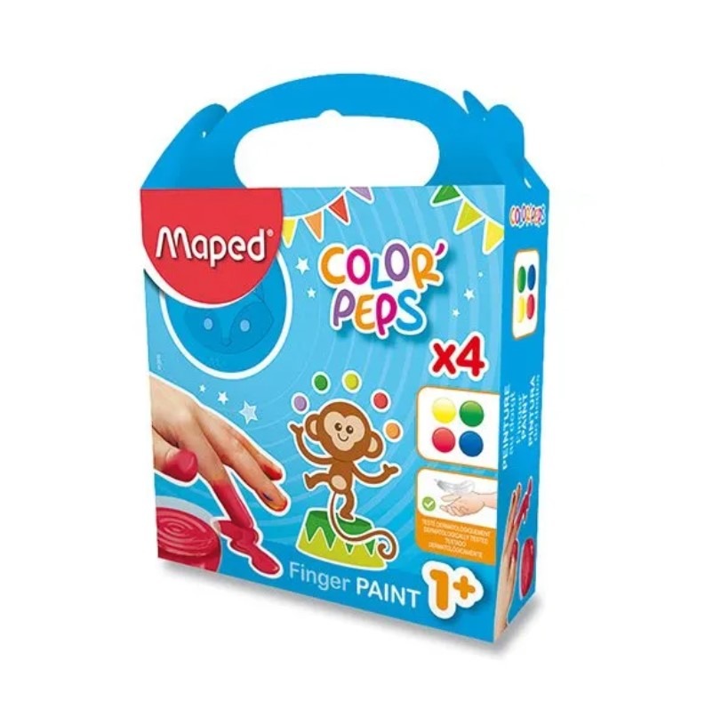 Maped Color Peps Prstové farby, 4× 80 ml