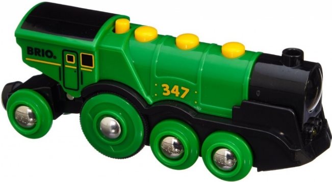 Brio World 33593 - Veľká zelená akčná lokomotíva