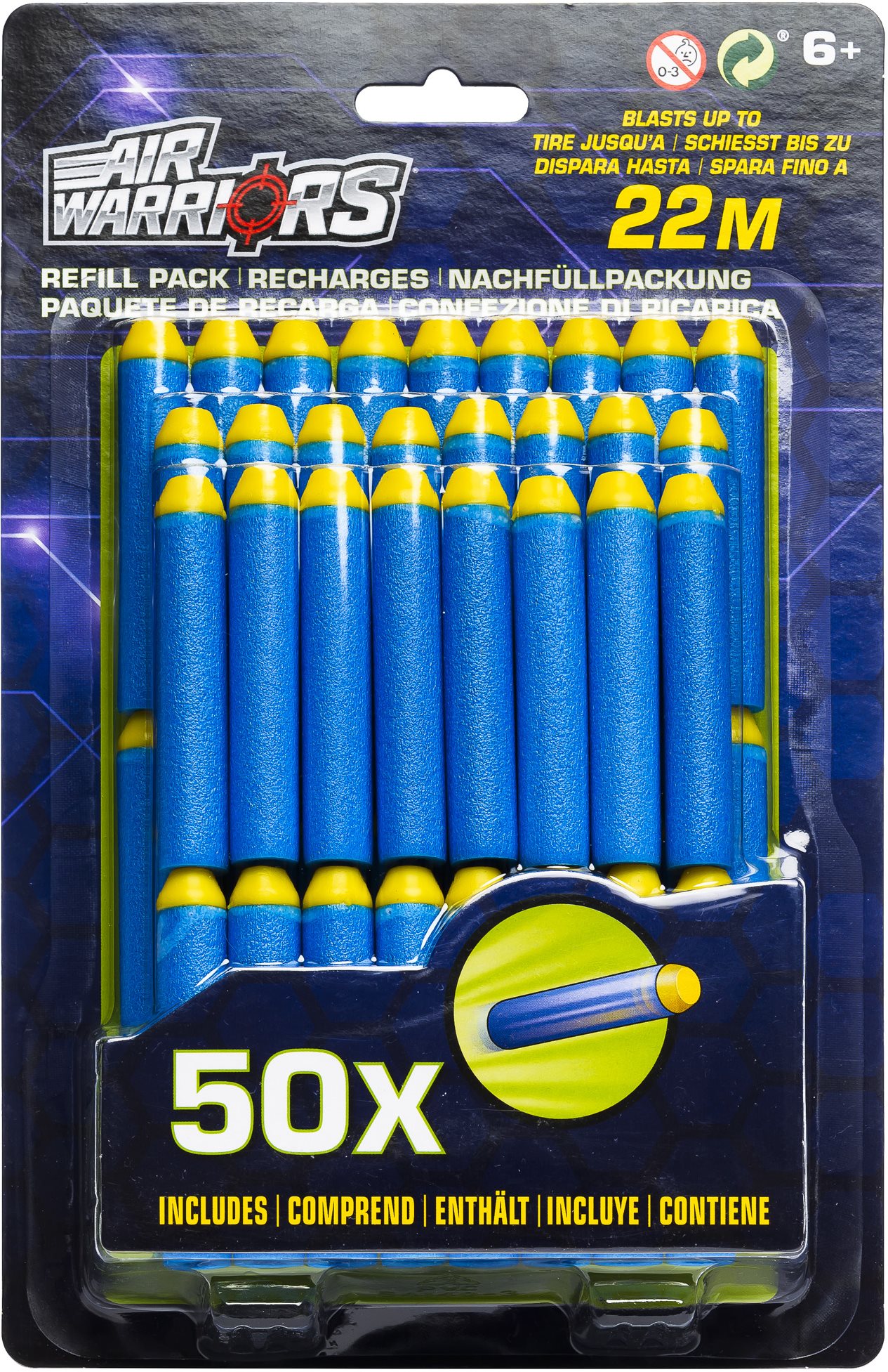 BuzzBee 50 náhradných nábojov Long Distance Dart