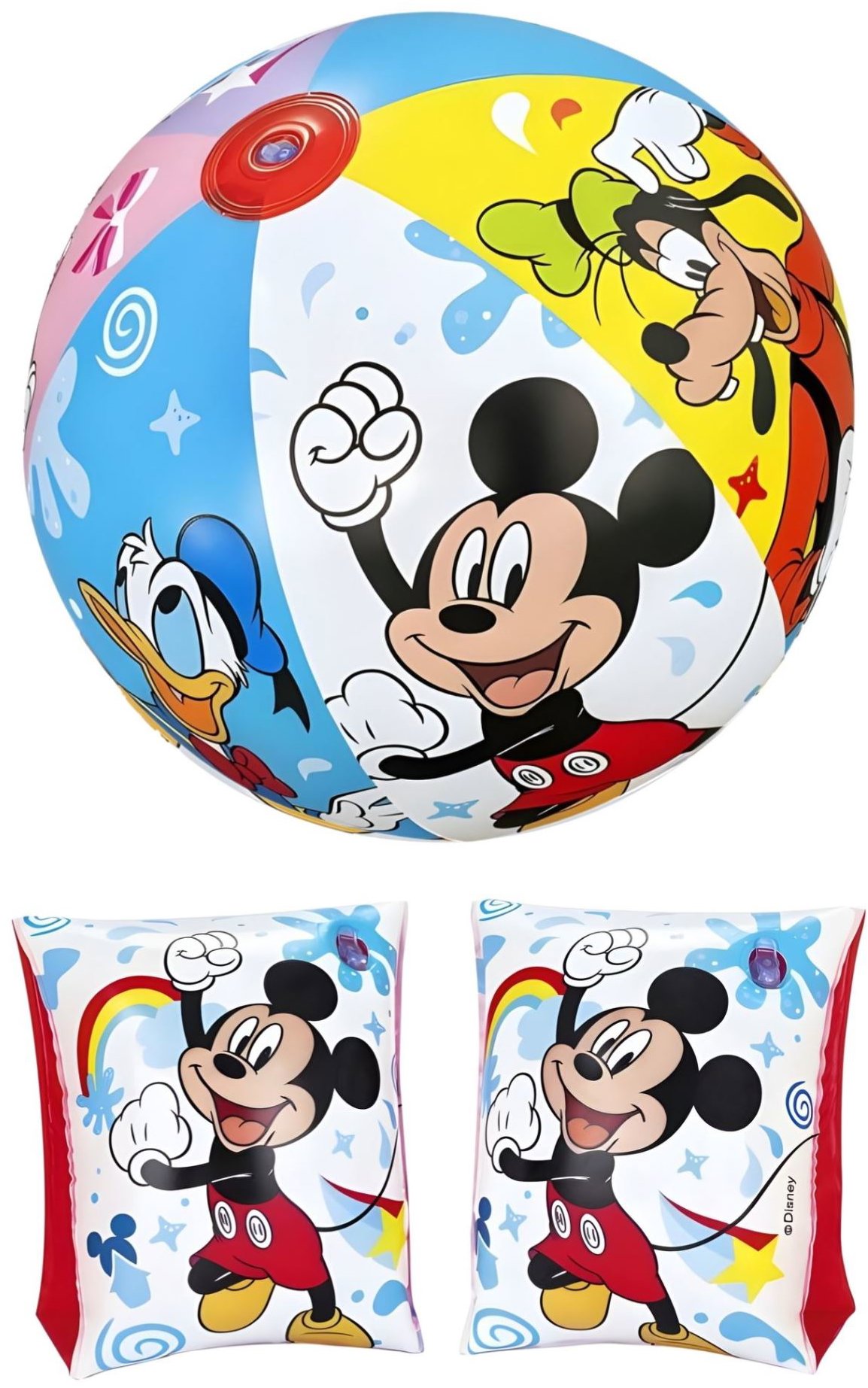 Intex Súprava nafukovacie rukávniky a lopta, myšiak Mickey Mouse