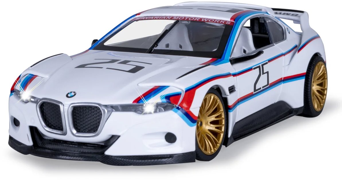 Jamara BMW 3.0 CSL Hommage R Diecast 1:24 biele vrátane batérií