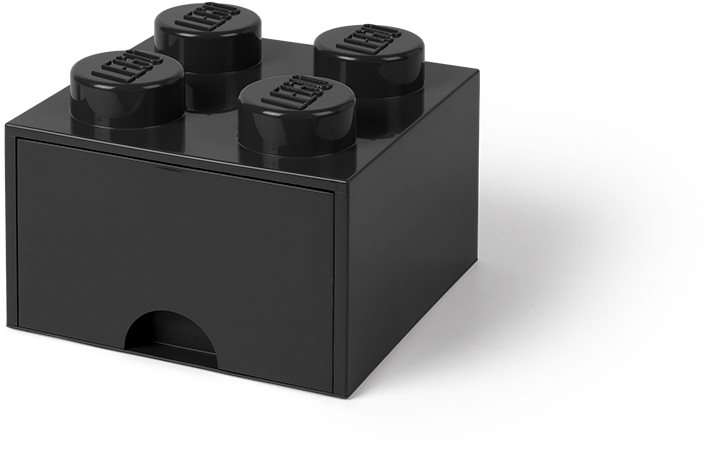 LEGO Úložný box 4 so zásuvkou – čierna