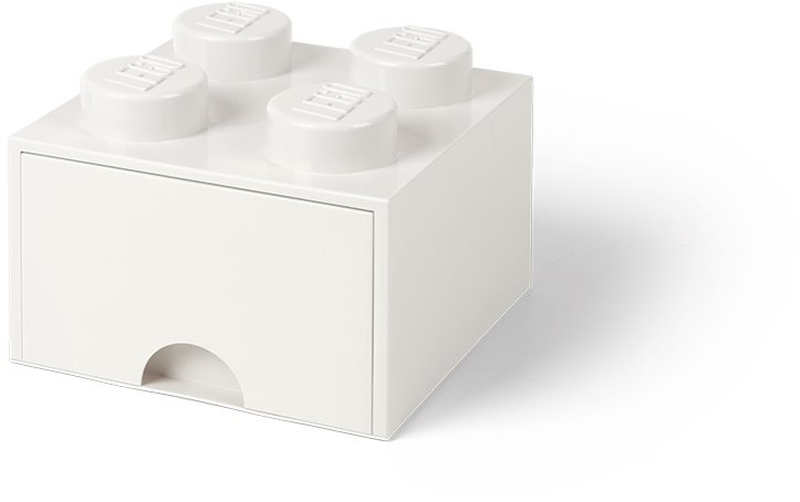 LEGO Úložný box 4 so zásuvkou – biela