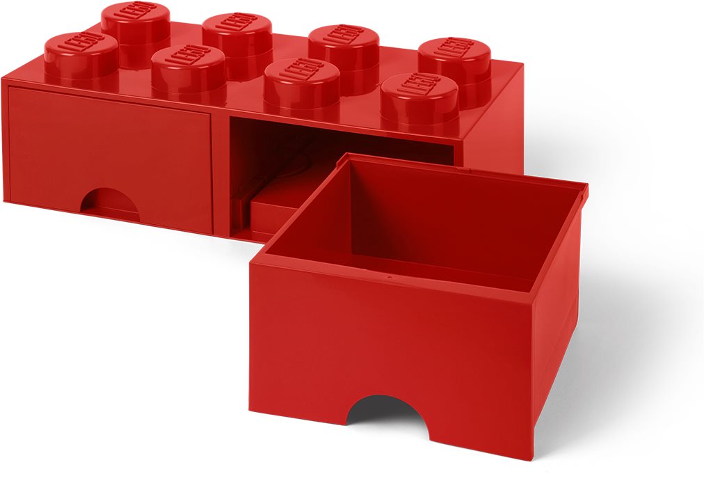 LEGO Úložný box 8 so zásuvkami – červený