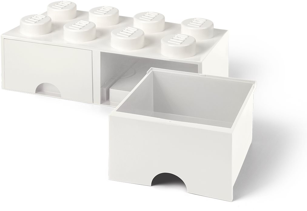 LEGO Úložný box 8 so zásuvkami – biela