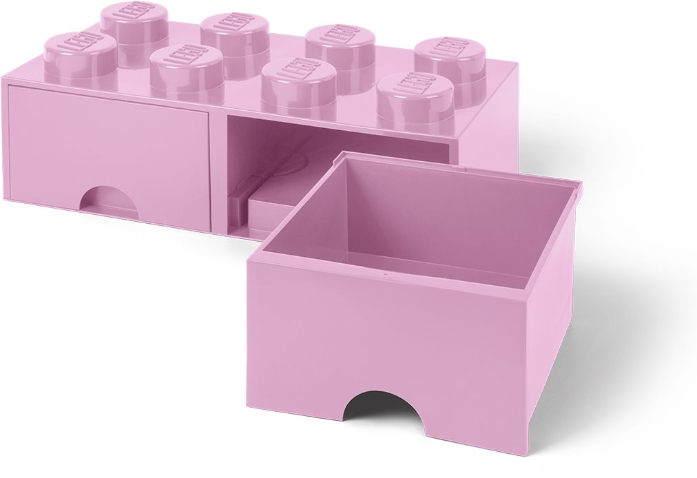 LEGO Úložný box 8 so zásuvkami – svetloružový