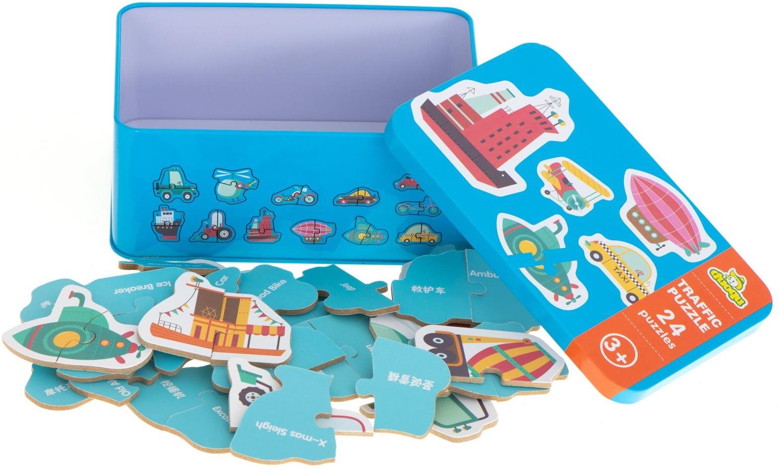 KIK Puzzle v plechovej krabičke vozidla 24 dielikov