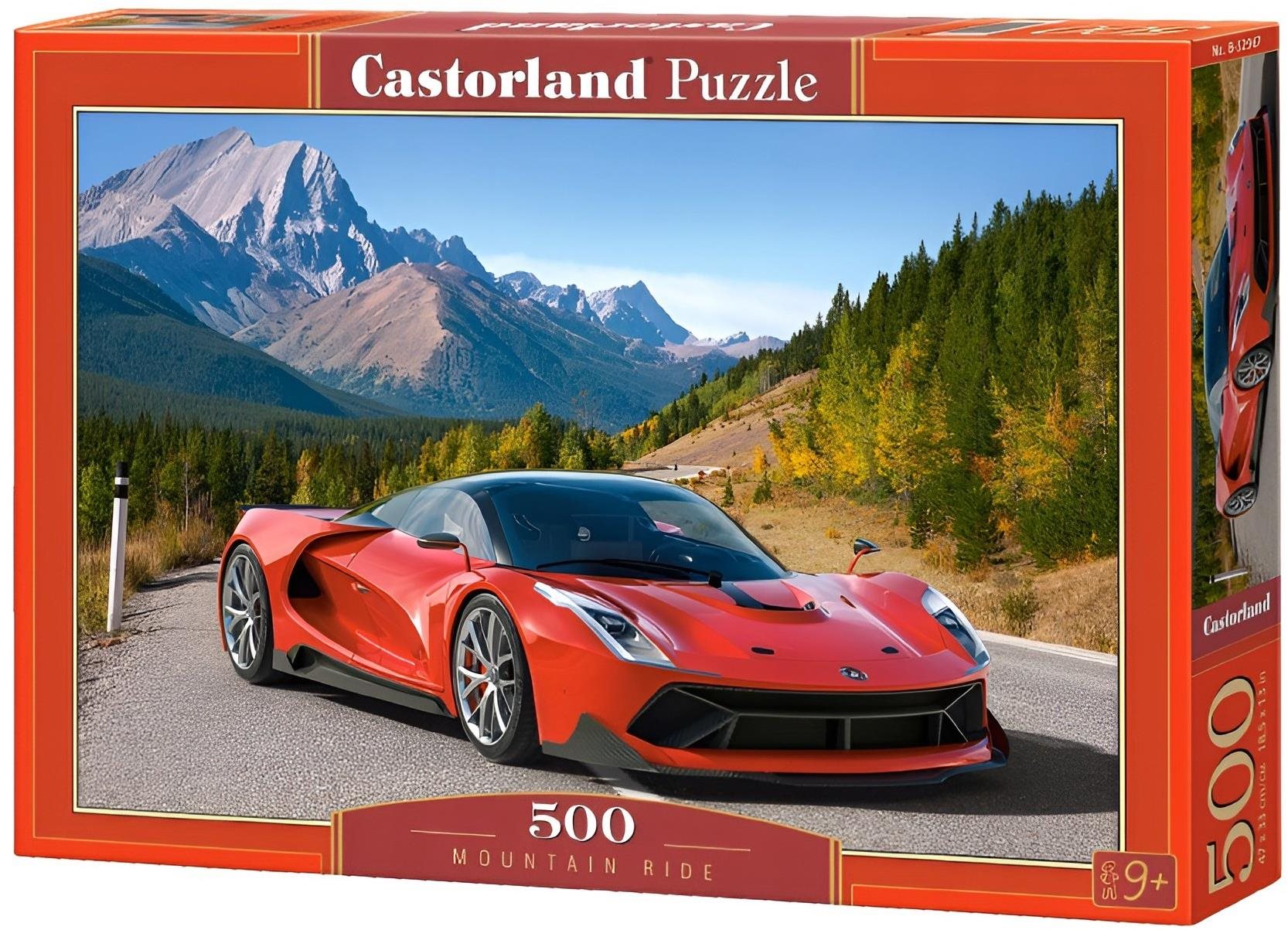 CASTORLAND Puzzle Červené auto v horách 500 dielikov