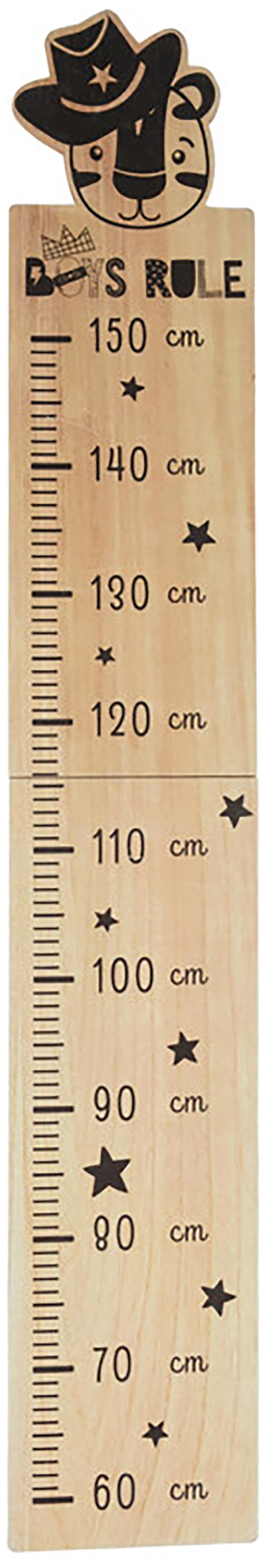 H&L Drevený meter Tiger na stenu 119 × 19,5 cm prírodný