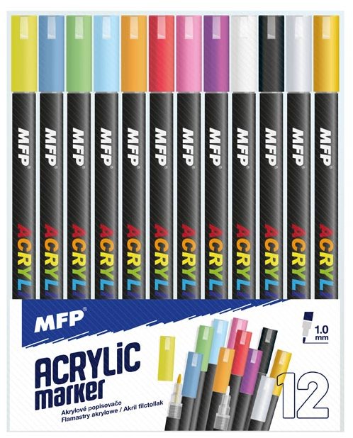 MFP PAPER akrylové 1 mm, sada 12 ks
