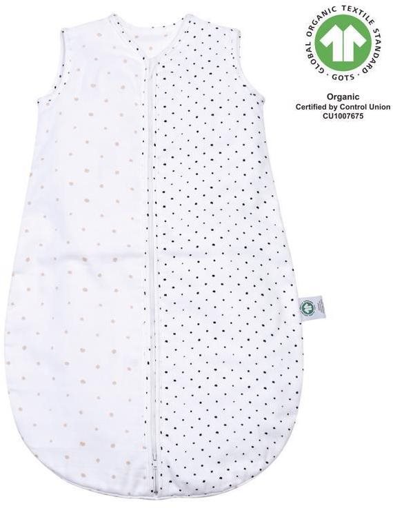 MOTHERHOOD Vak na spanie mušelínový BIO Ružová a čierne bodky 6 – 18 m 0,5 tog