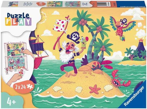 Ravensburger 055913 Puzzle & Play Pirátske dobrodružstvo 2× 24 dielikov