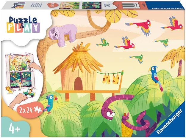 Ravensburger 055937 Puzzle & Play Výprava do džungle 2× 24 dielikov
