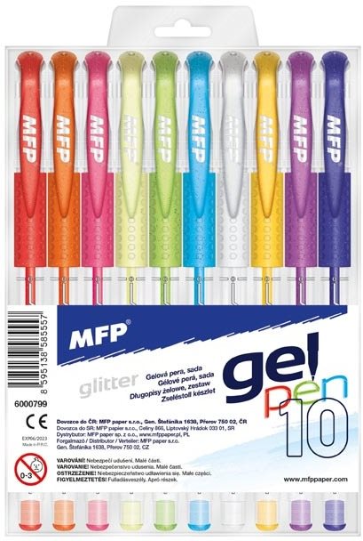 MFP Gélové pero sada GLITTER 10 ks GG1068-10