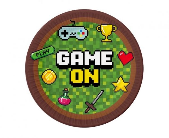 Papierové taniere pixel – minecraft 18 cm – 6ks