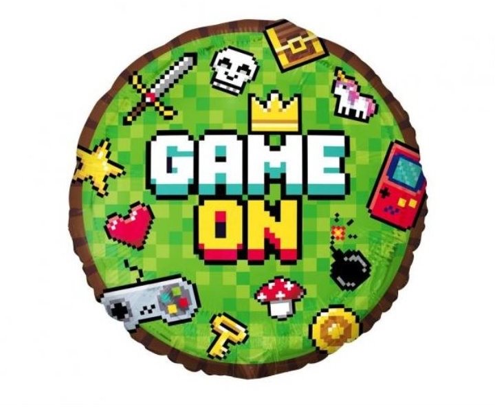 Balónik fóliový game on – pixel – minecraft – 45 cm