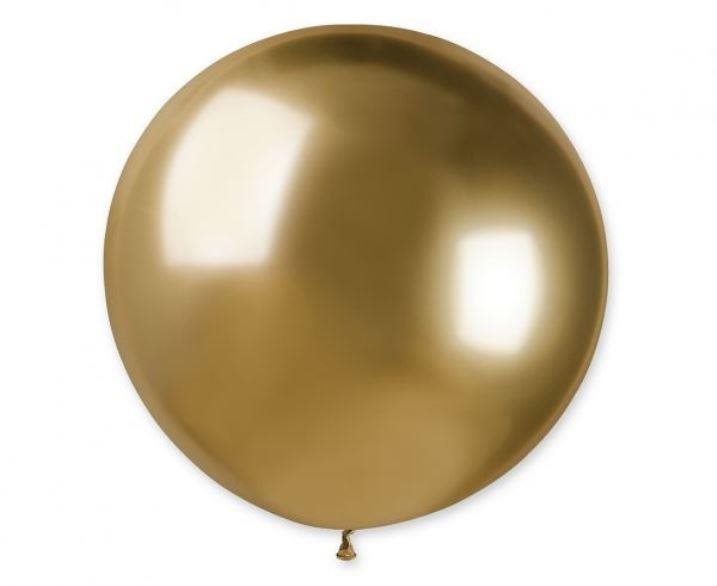 Balóniky chrómované 5 ks zlaté lesklé – Silvester – 80 cm