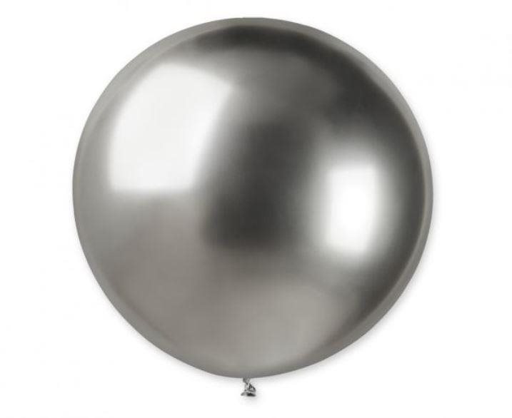 Balóniky chrómované 5 ks strieborné lesklé – Silvester – 80 cm