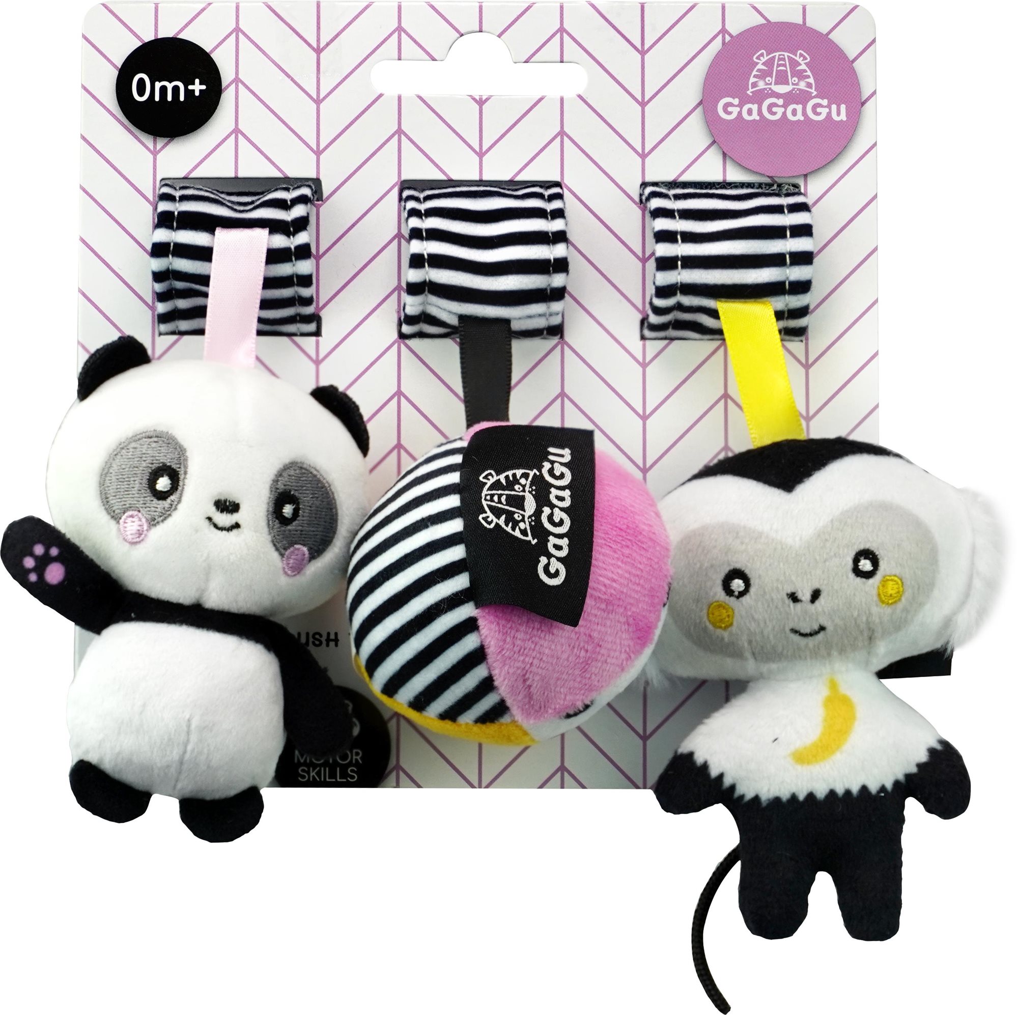 Gagagu Závesná plyšová hračka Opica, Panda, Lopta