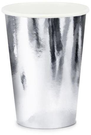 Papierové tégliky, strieborné, 220 ml, 6 ks