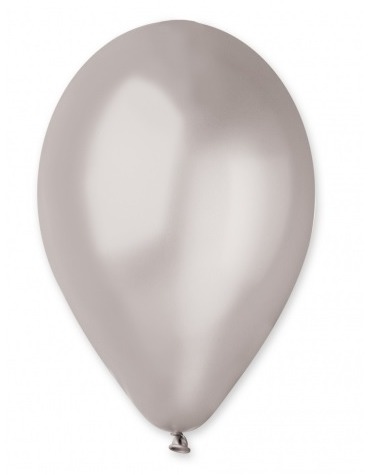 Balóniky metalické 100 ks strieborné - priemer 26 cm