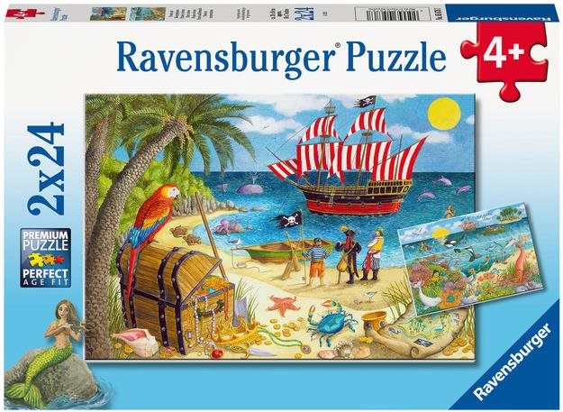 Ravensburger Puzzle 056767 Piráti a Morské Víly 2X24 Dielikov