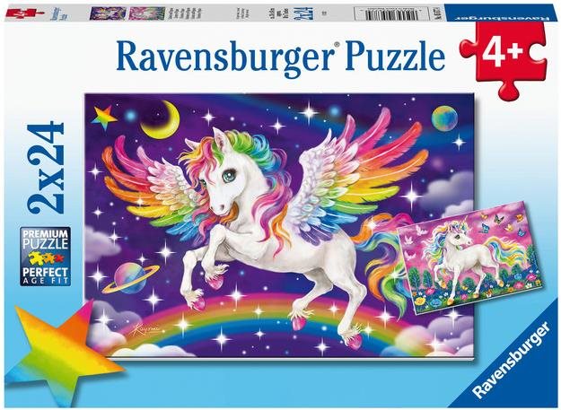 Ravensburger Puzzle 056774 Jednorožec a Pegas 2X24 Dielikov