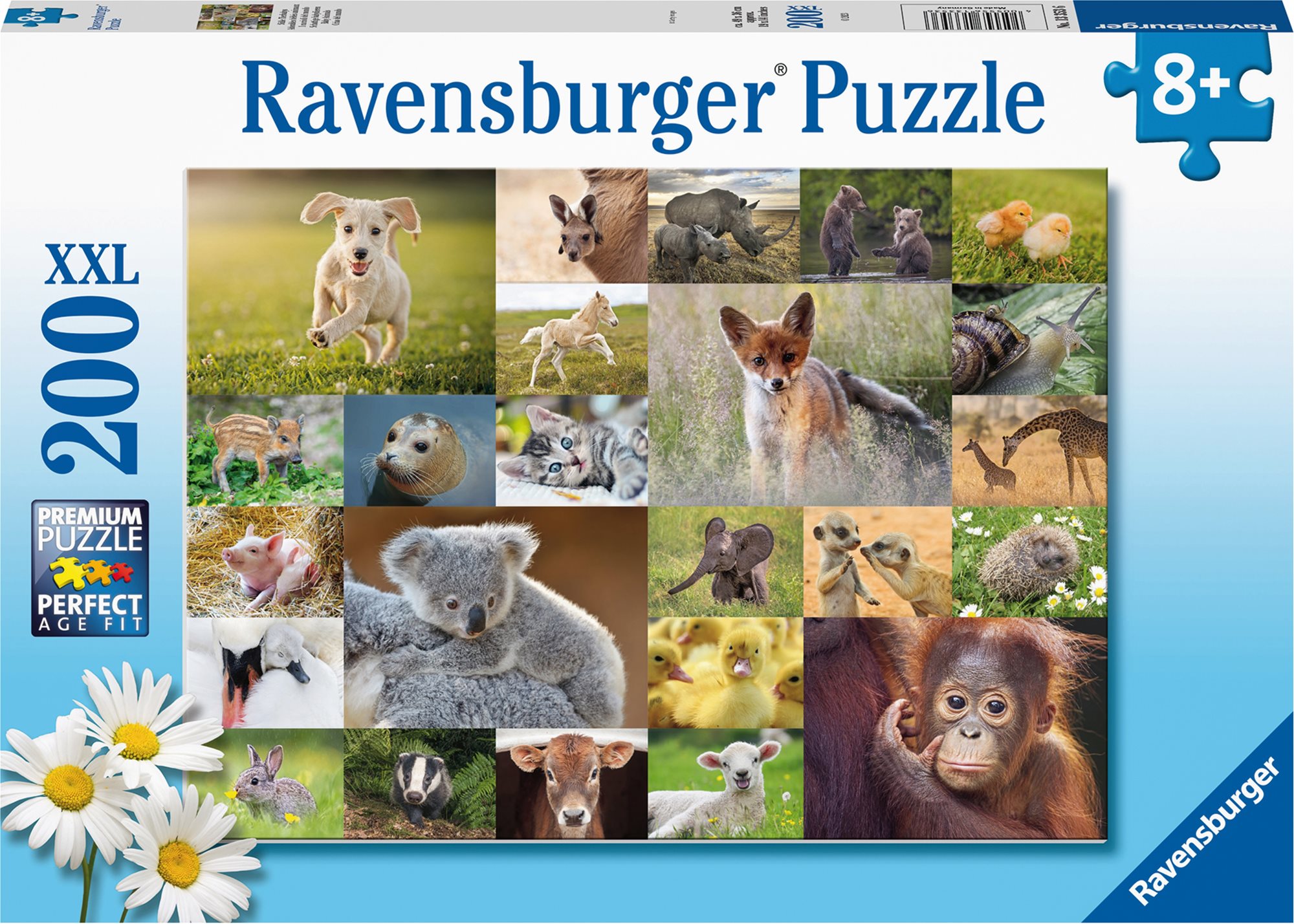 Ravensburger Puzzle 133536 Koláž Zvieracích Mláďat 200 Dielikov
