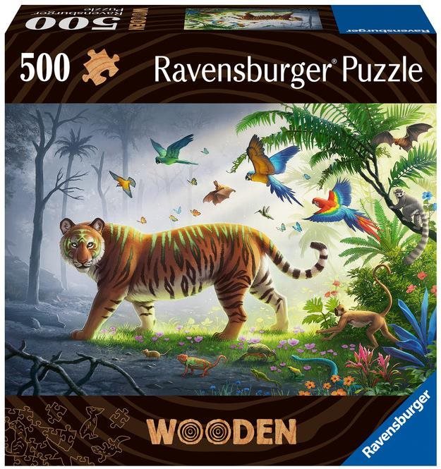 Ravensburger Puzzle 175147 Drevené Puzzle Tiger V Džungli 500 Dielikov