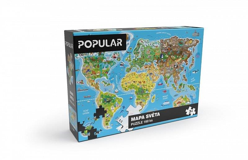 Popular Puzzle – Mapa sveta, 160 ks – CZ