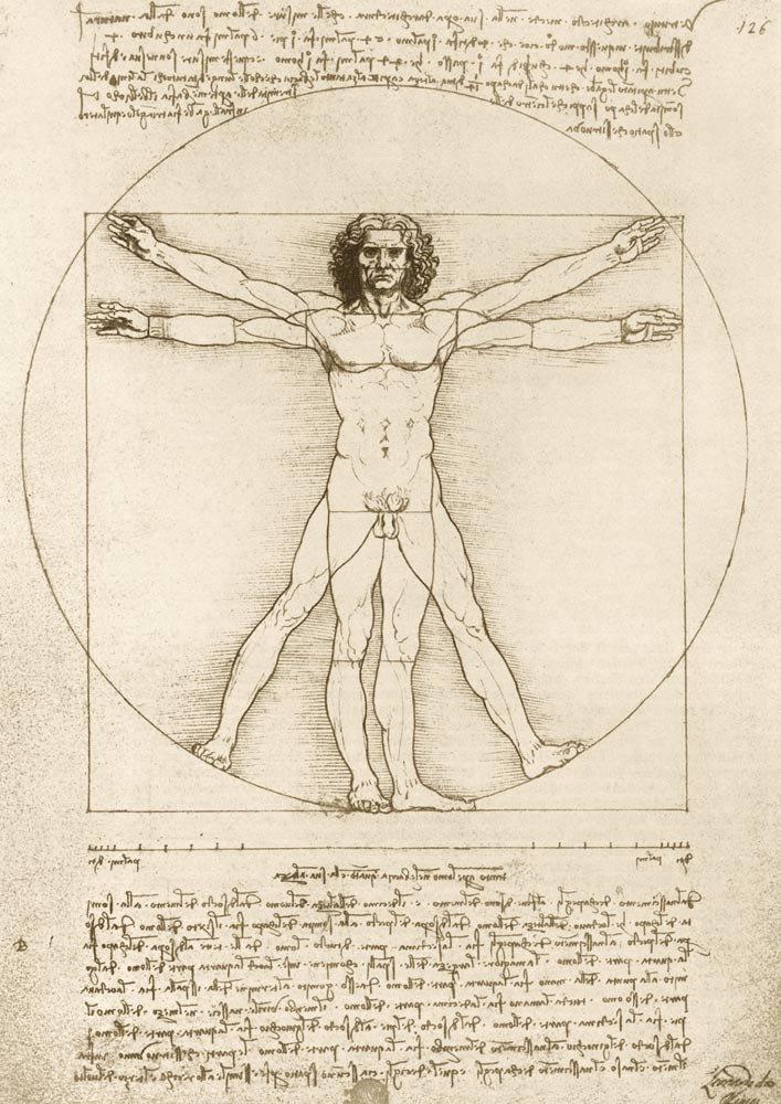 BLUEBIRD Puzzle Umenie – Vitruviánsky muž 1000 dielikov Leonardo da Vinci
