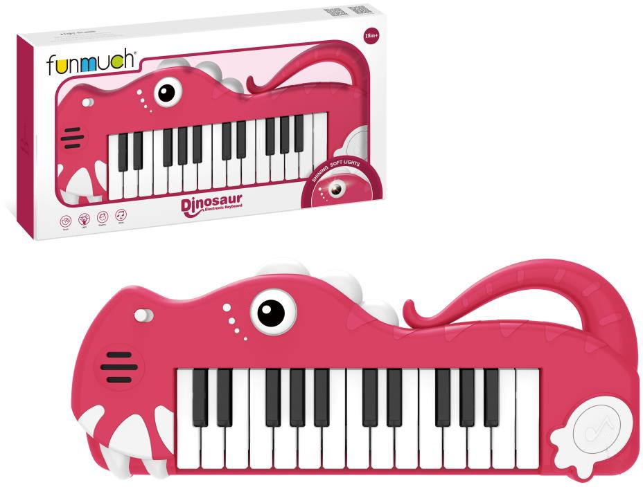 Elektronická klávesnica Dinosaurus – ružová