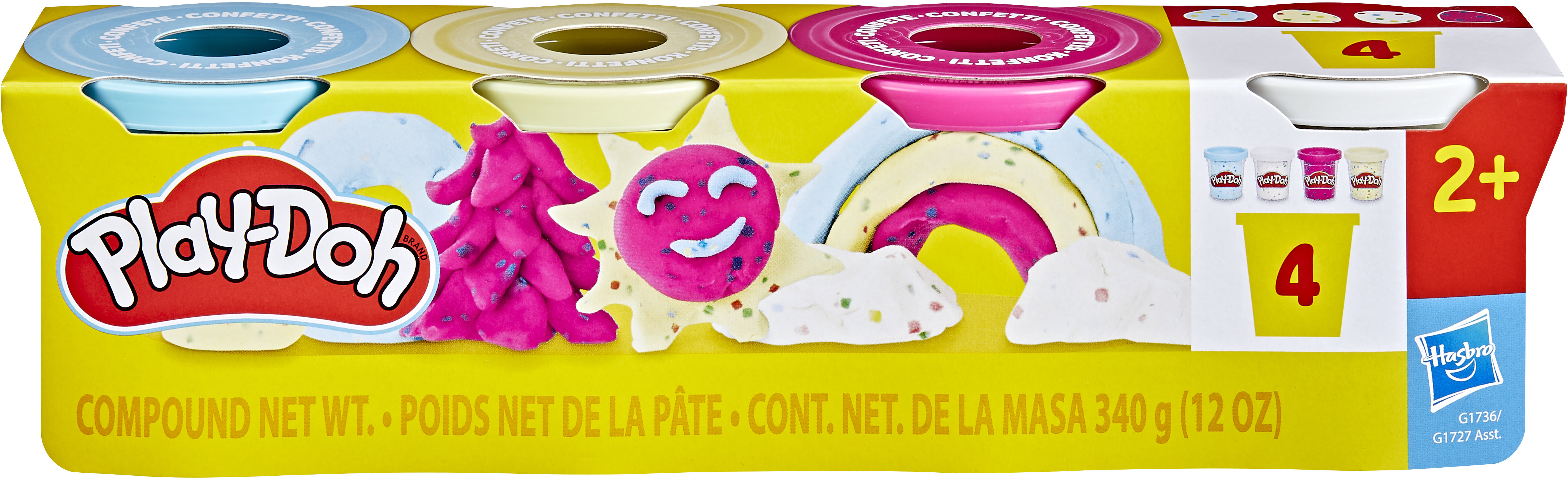 Hasbro Play-Doh 4 ks Téglikov Špeciálne Hmoty s Konfetami
